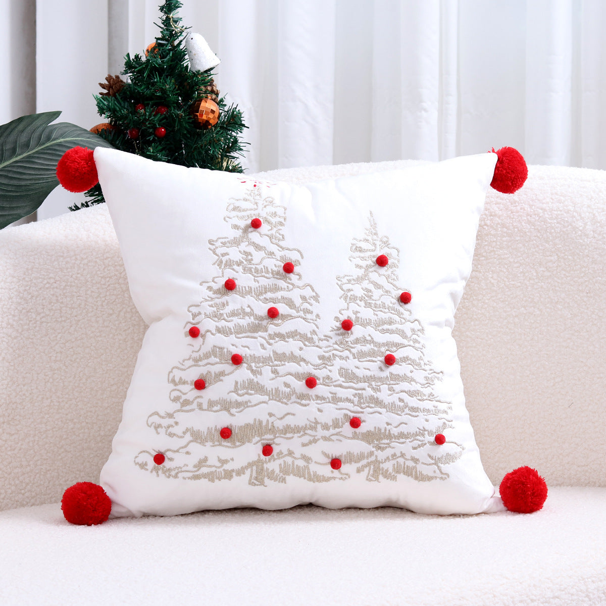 Christmas Embroidered Pillowcase