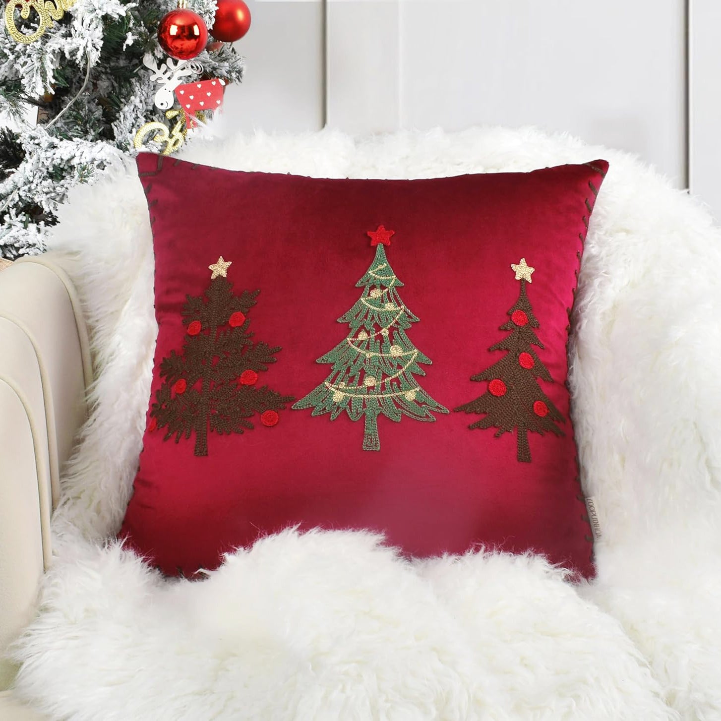 Christmas Embroidered Pillowcase