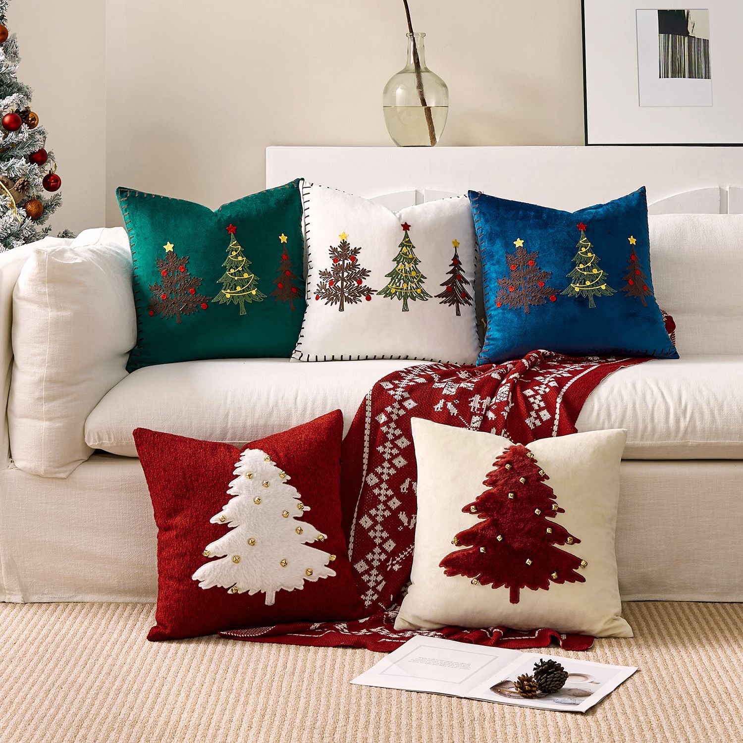 Christmas Embroidered Pillowcase