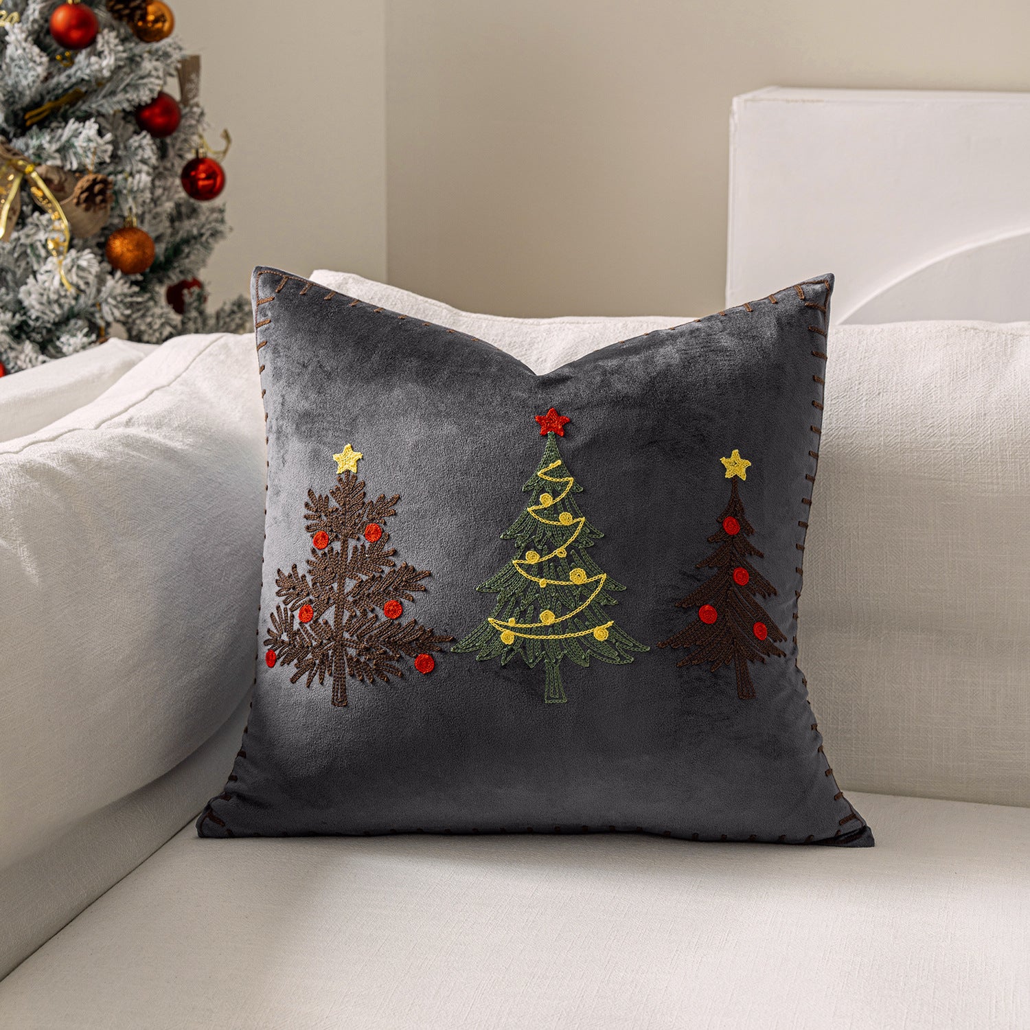 Christmas Embroidered Pillowcase