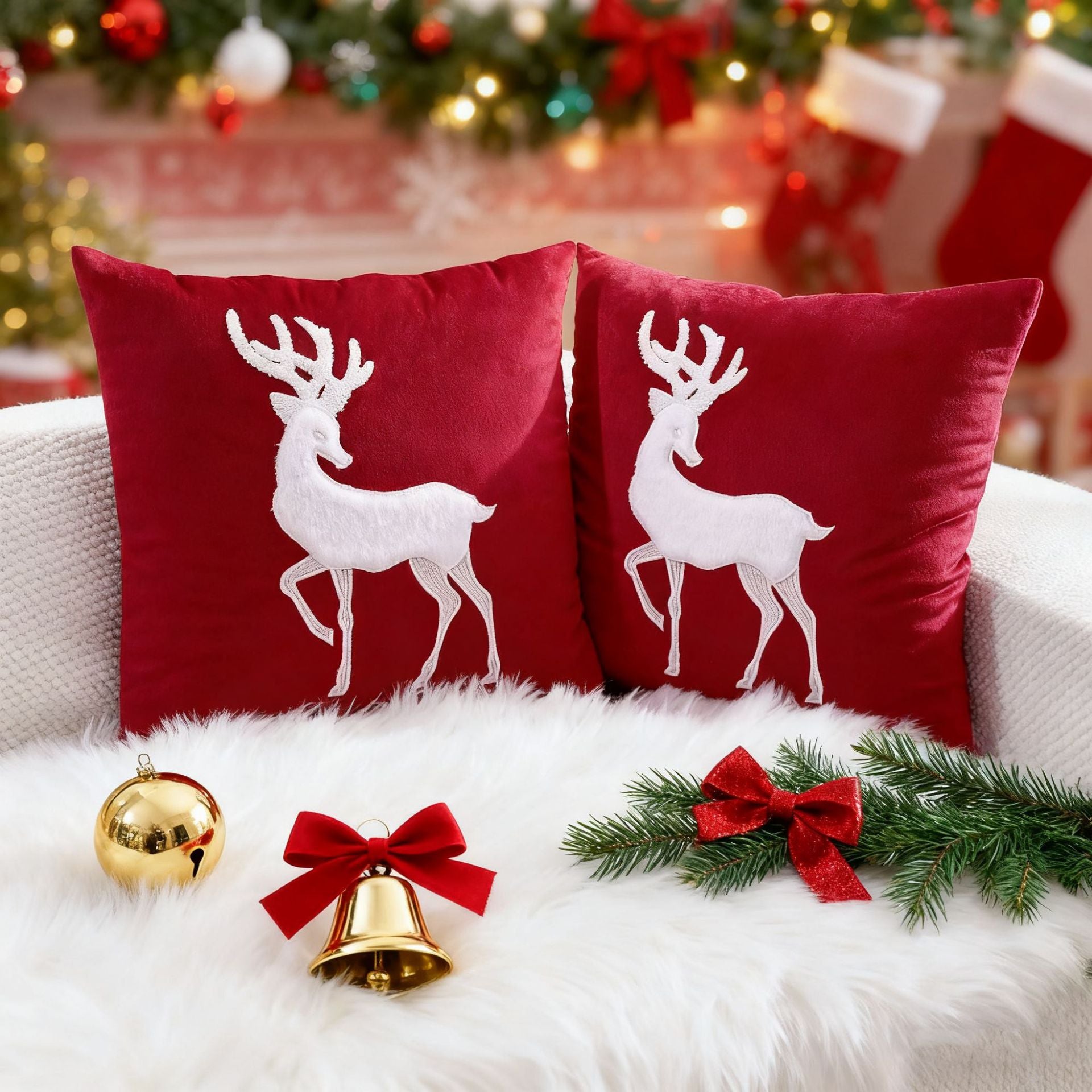 Christmas Embroidered Pillowcase