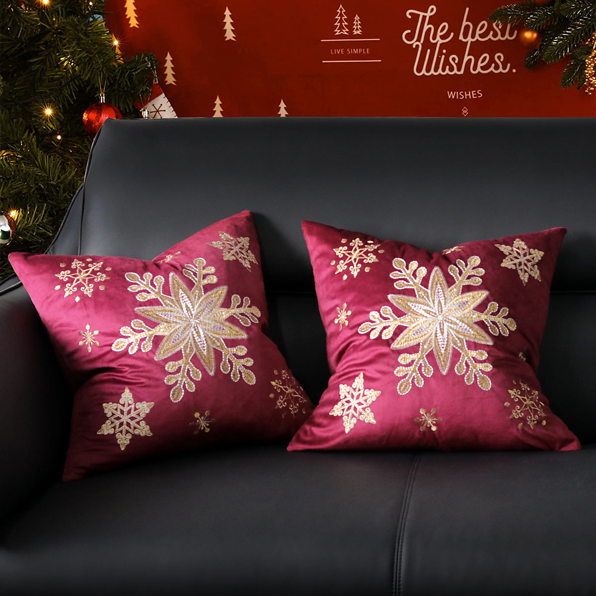 Christmas Embroidered Pillowcase