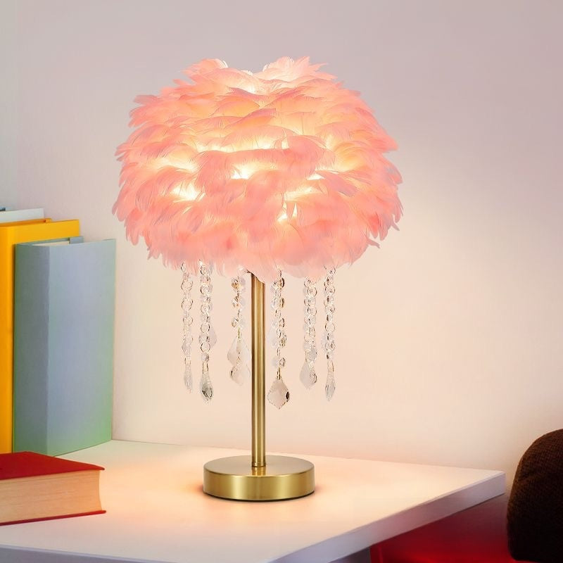 Crystal Feather Table Lamp