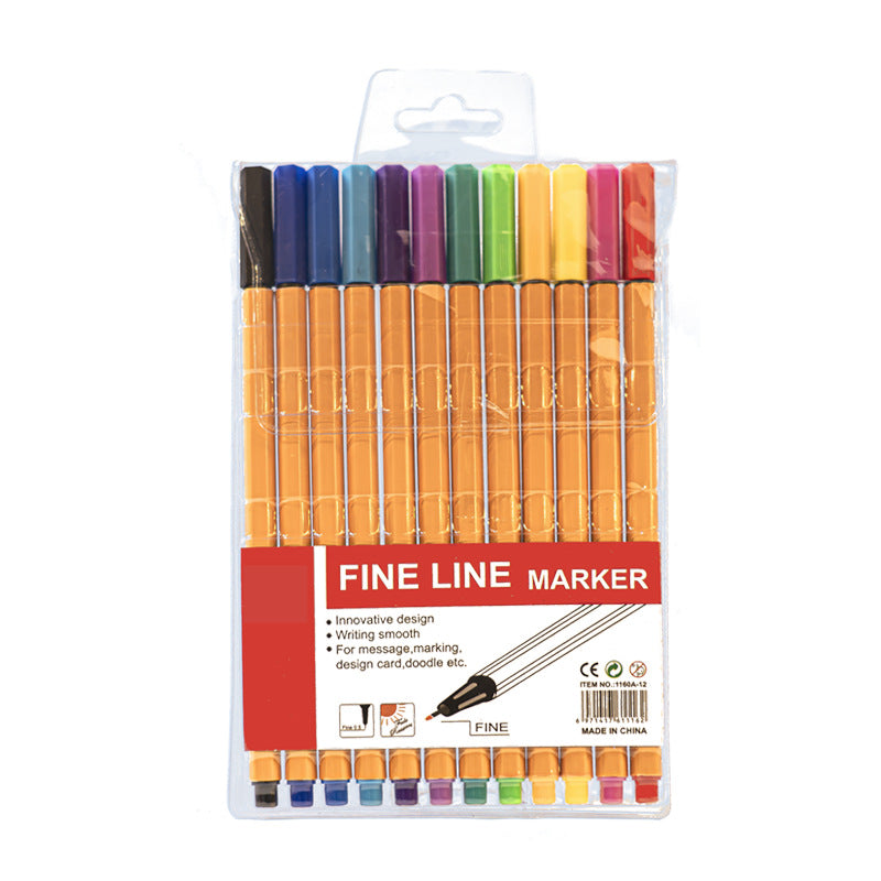 Colored marker pens for drawing and outlining