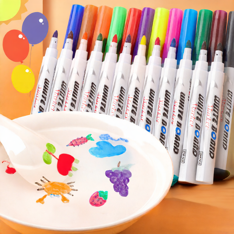 Floating Water-Based Whiteboard Pens for Kids
