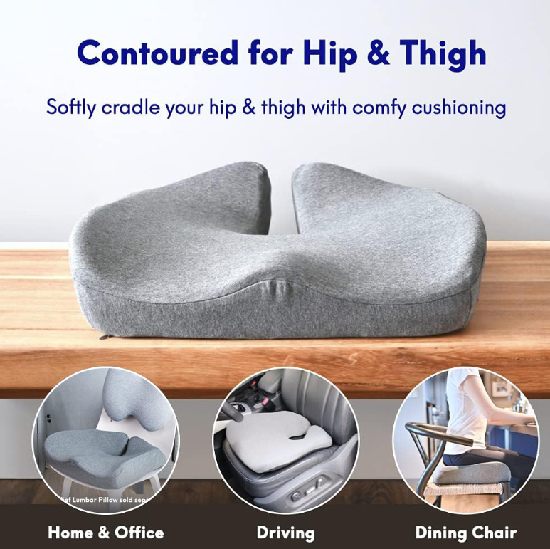 Office Memory Foam Waist Cushion, Buttocks Hemorrhoids Cushion, Chair Seat Cushion, Long-Term Sitting Butt Cushion
