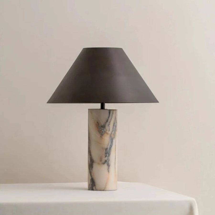 Natural marble table lamp