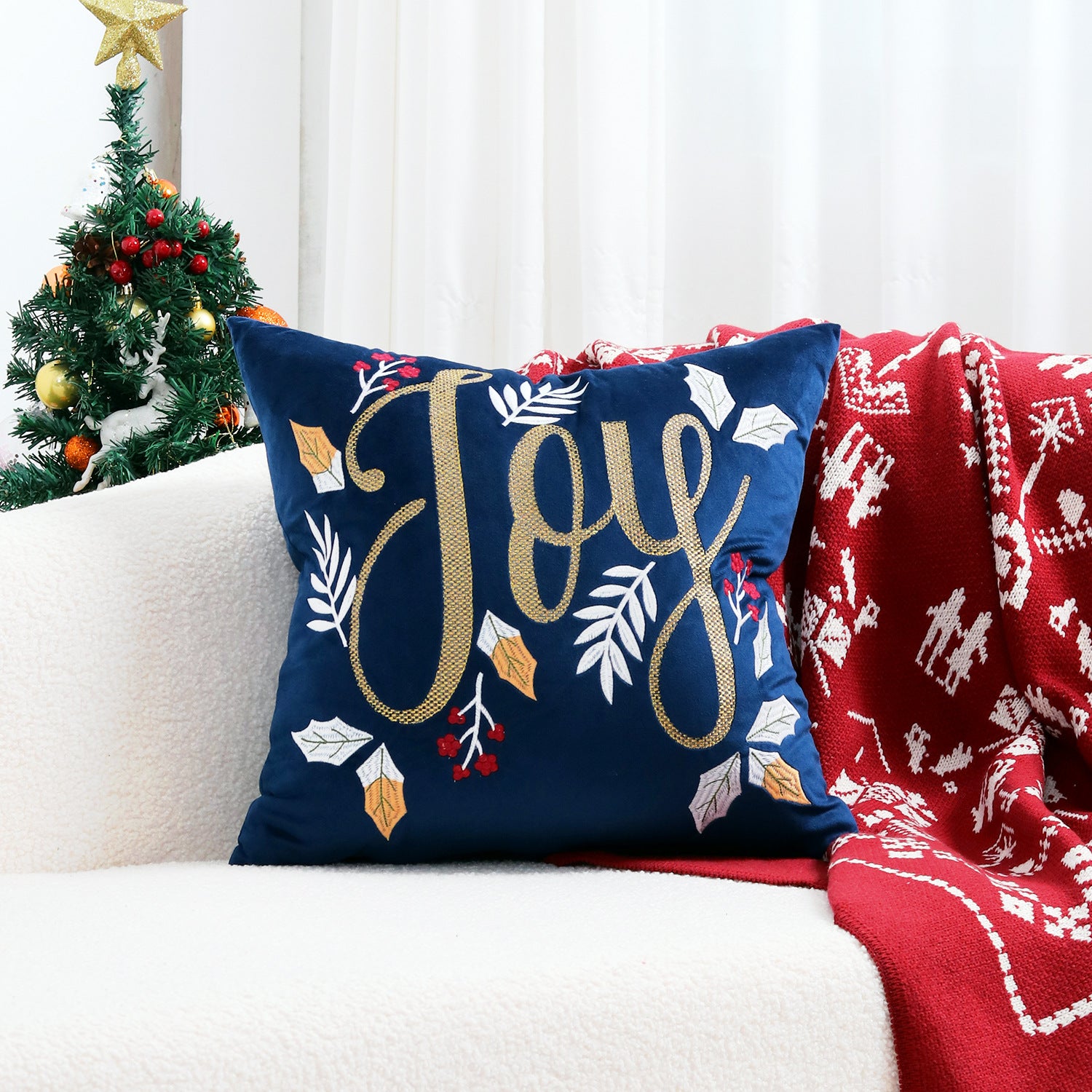 Christmas Embroidered Pillowcase