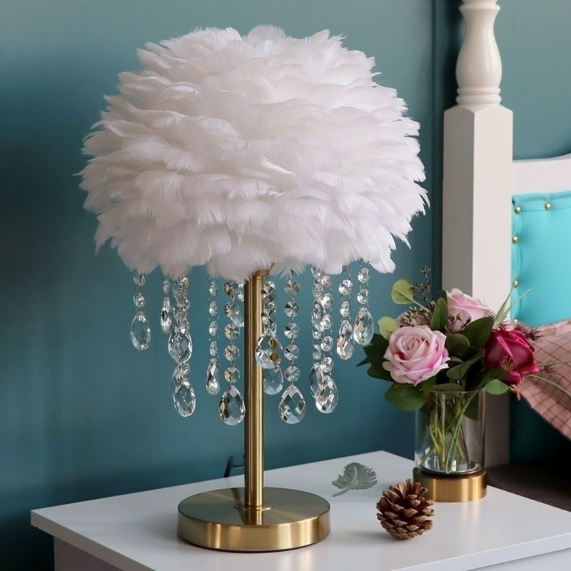 Crystal Feather Table Lamp