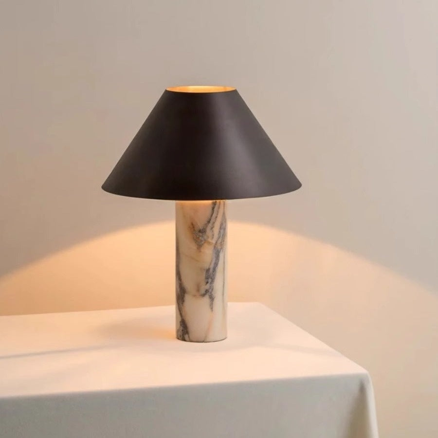 Natural marble table lamp