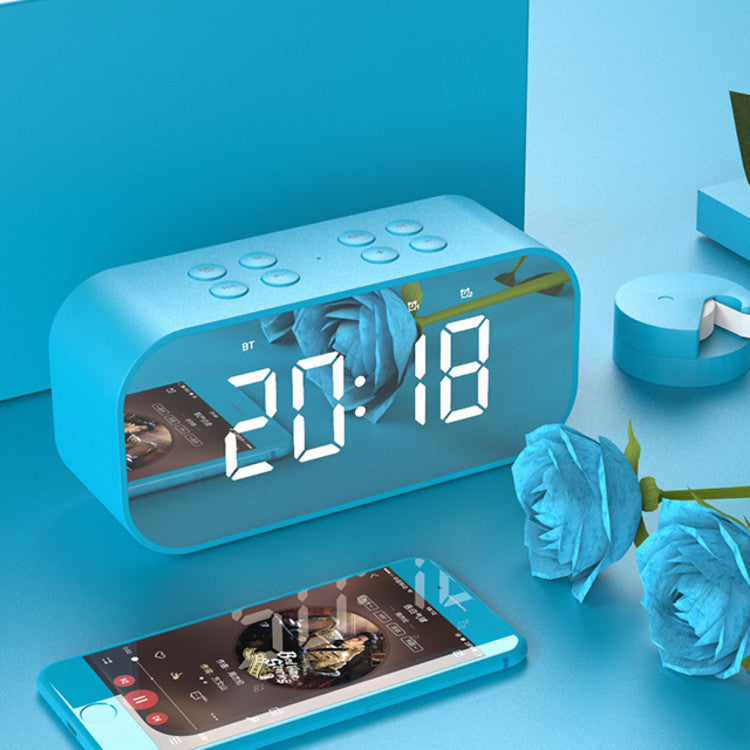 Portable Bluetooth Speaker with LED Alarm Clock and Bass