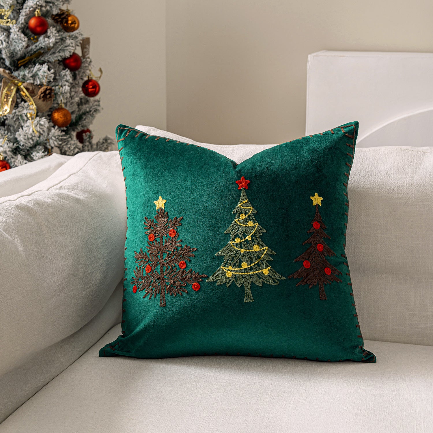 Christmas Embroidered Pillowcase