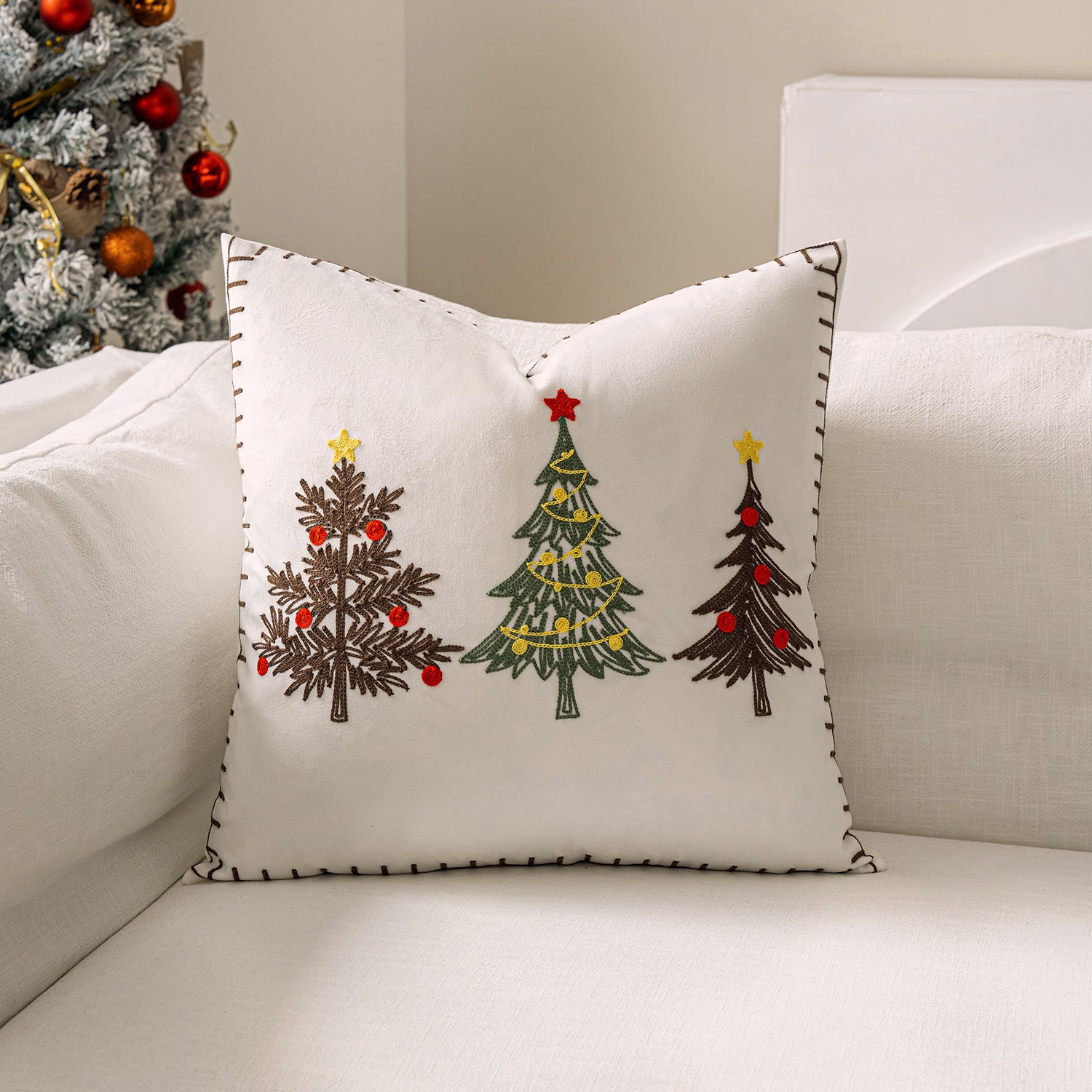 Christmas Embroidered Pillowcase