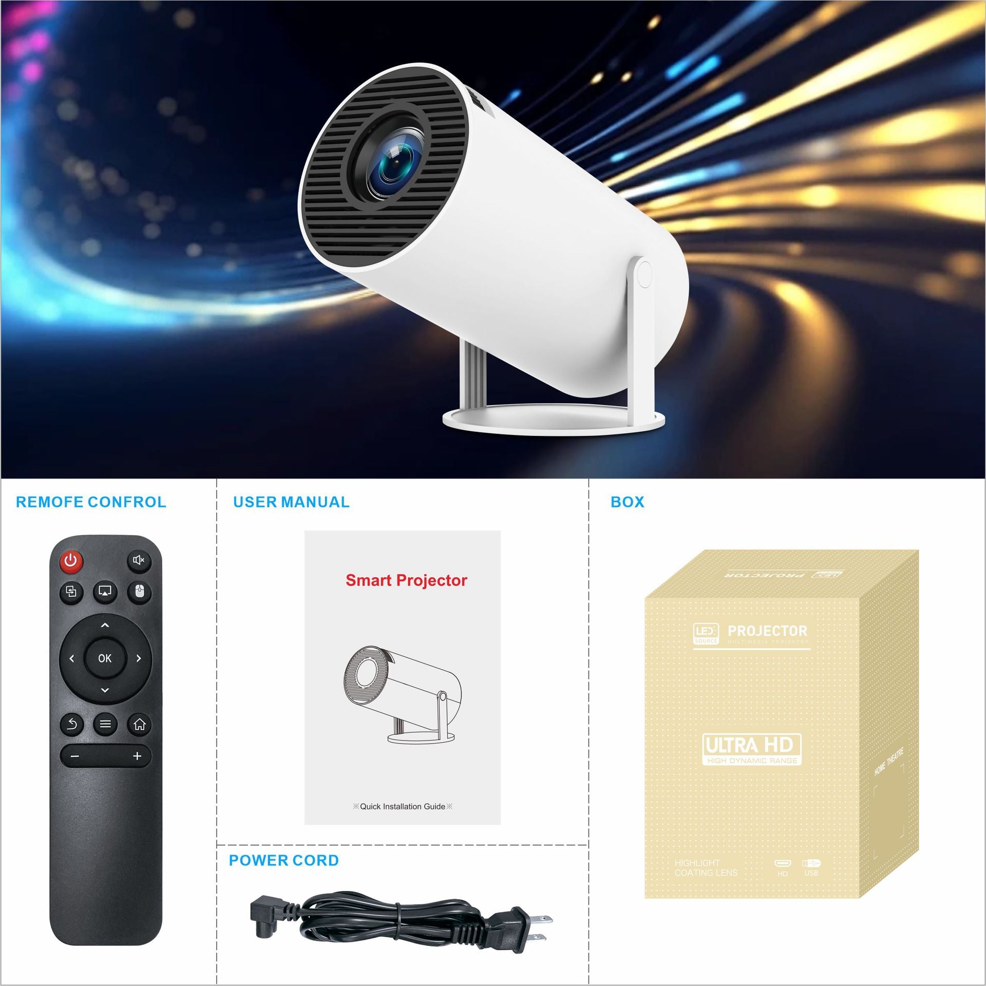 4K Portable Home Projector