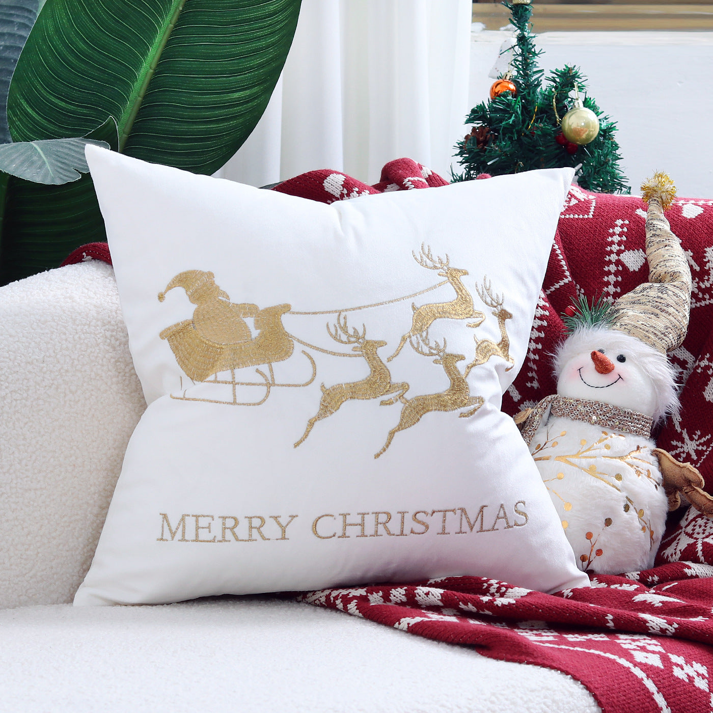 Christmas Embroidered Pillowcase
