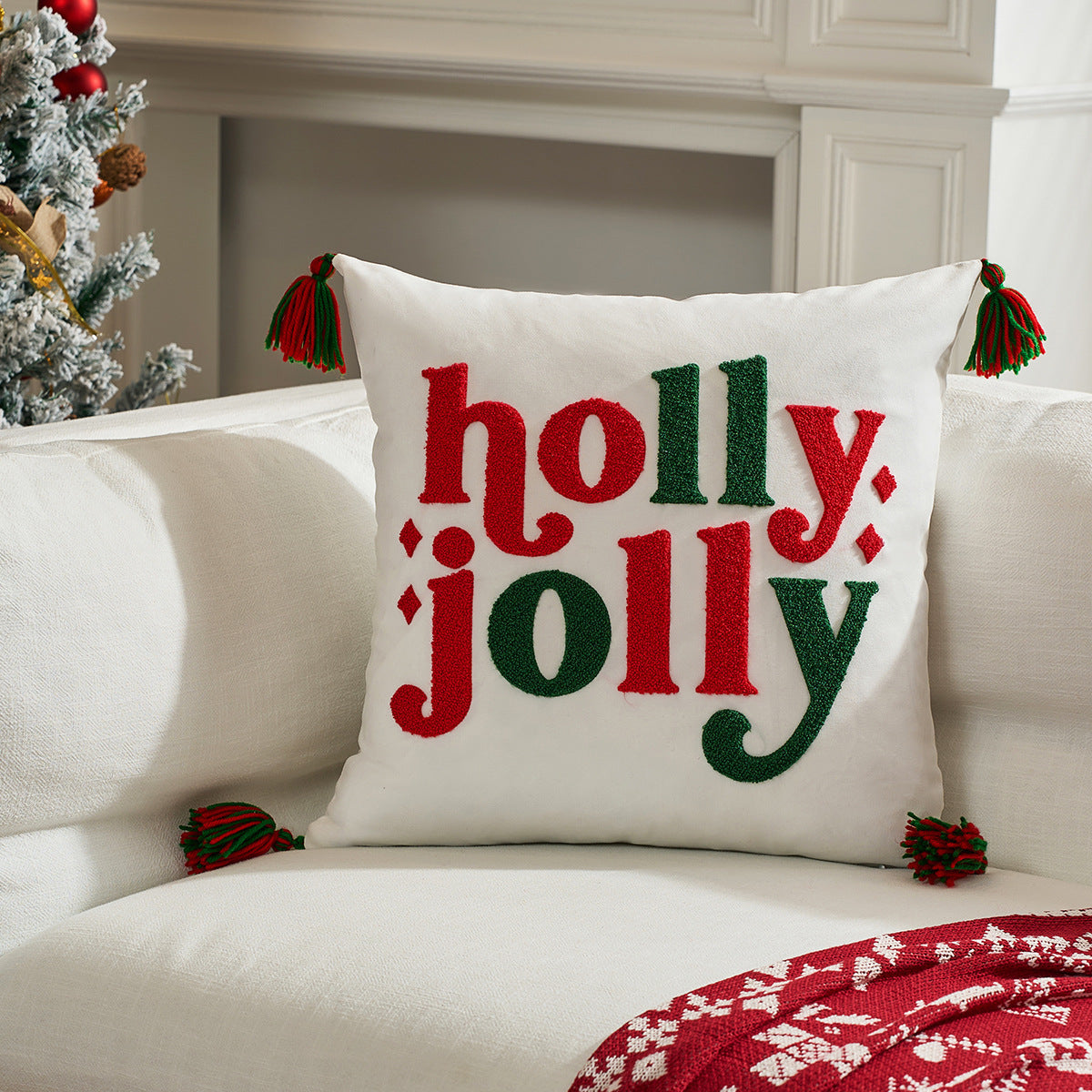 Christmas Embroidered Pillowcase