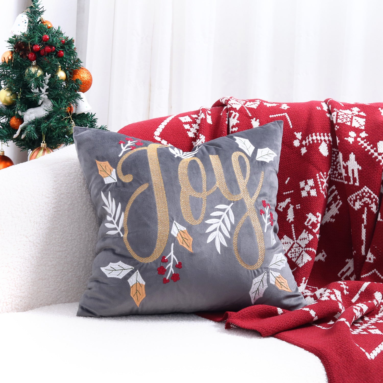 Christmas Embroidered Pillowcase