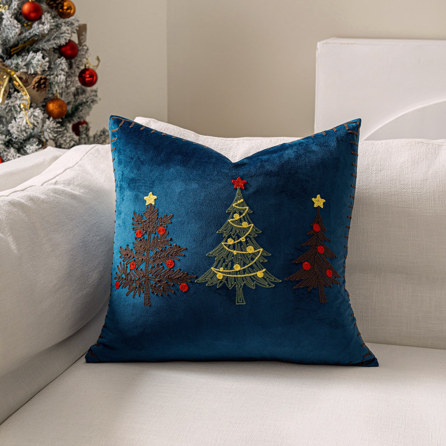 Christmas Embroidered Pillowcase