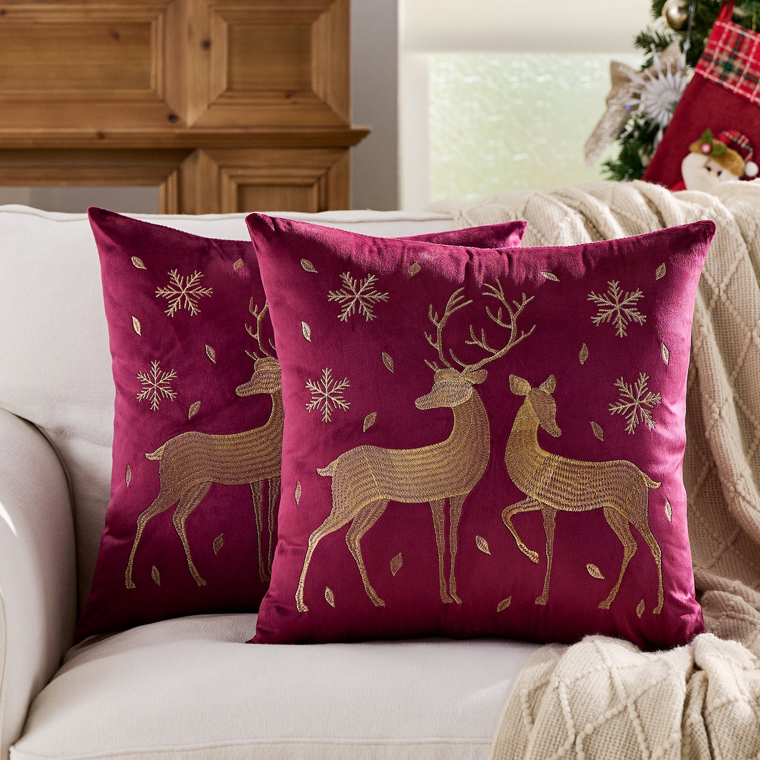 Christmas Embroidered Pillowcase