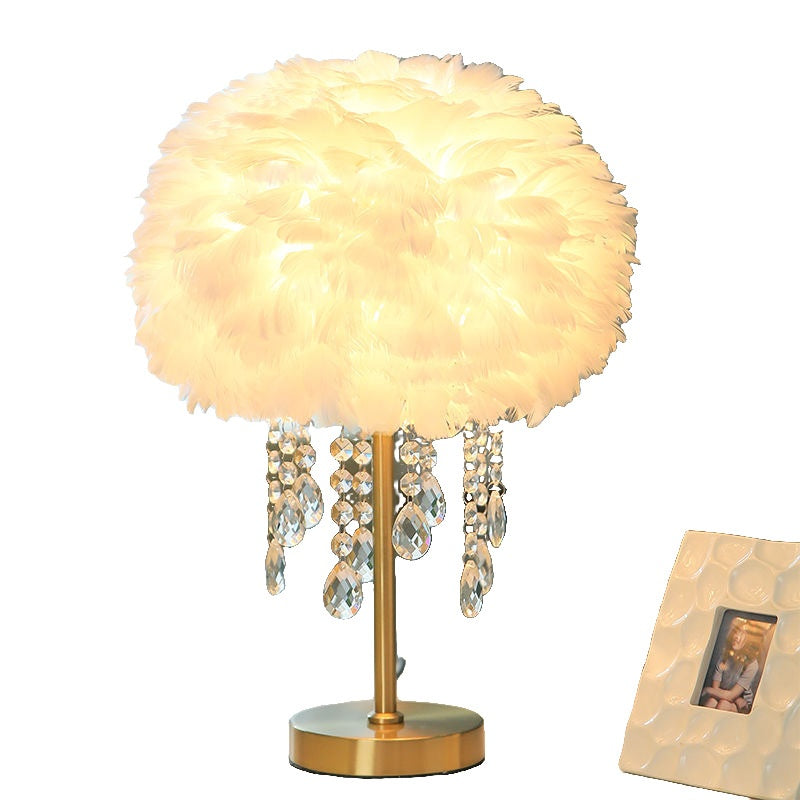 Crystal Feather Table Lamp