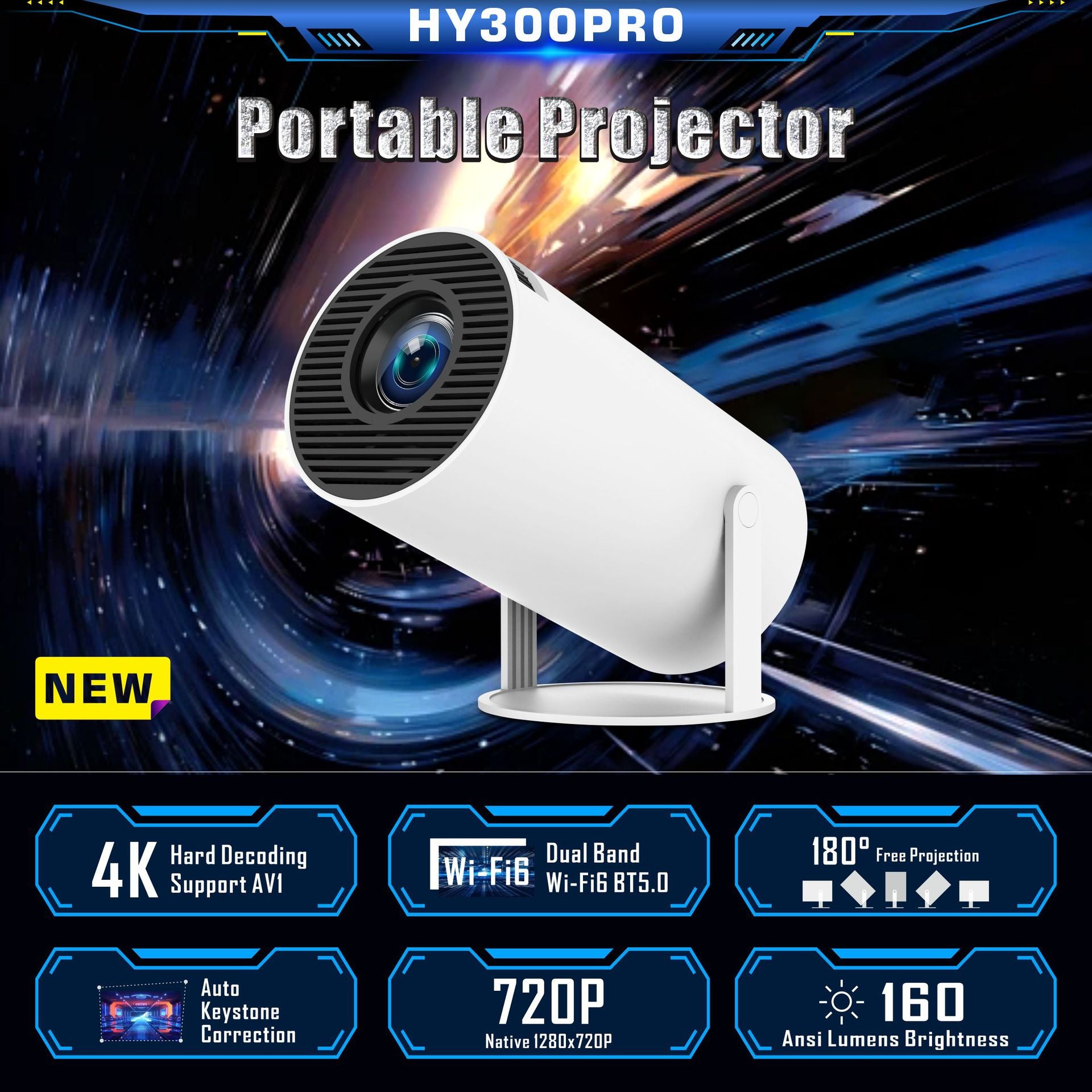 4K Portable Home Projector
