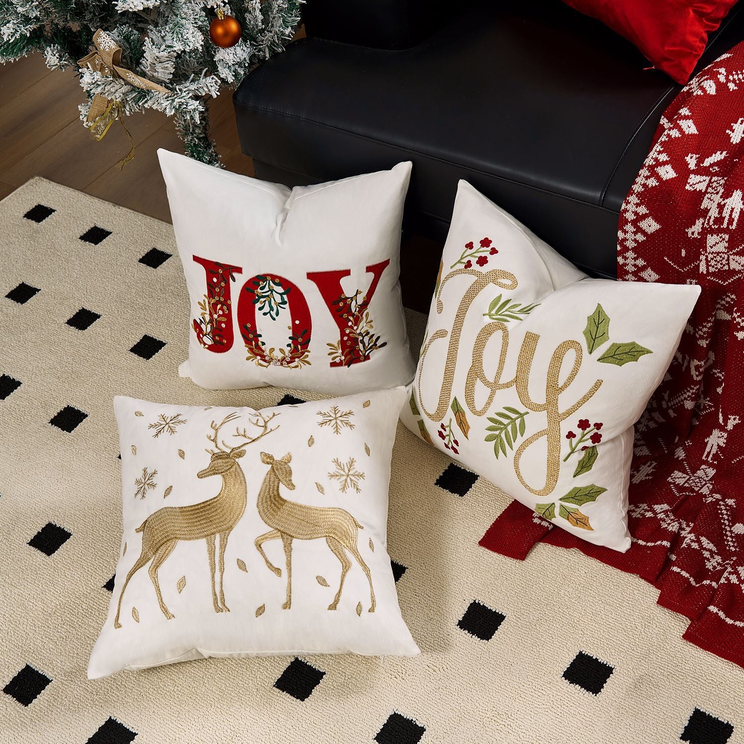 Christmas Embroidered Pillowcase