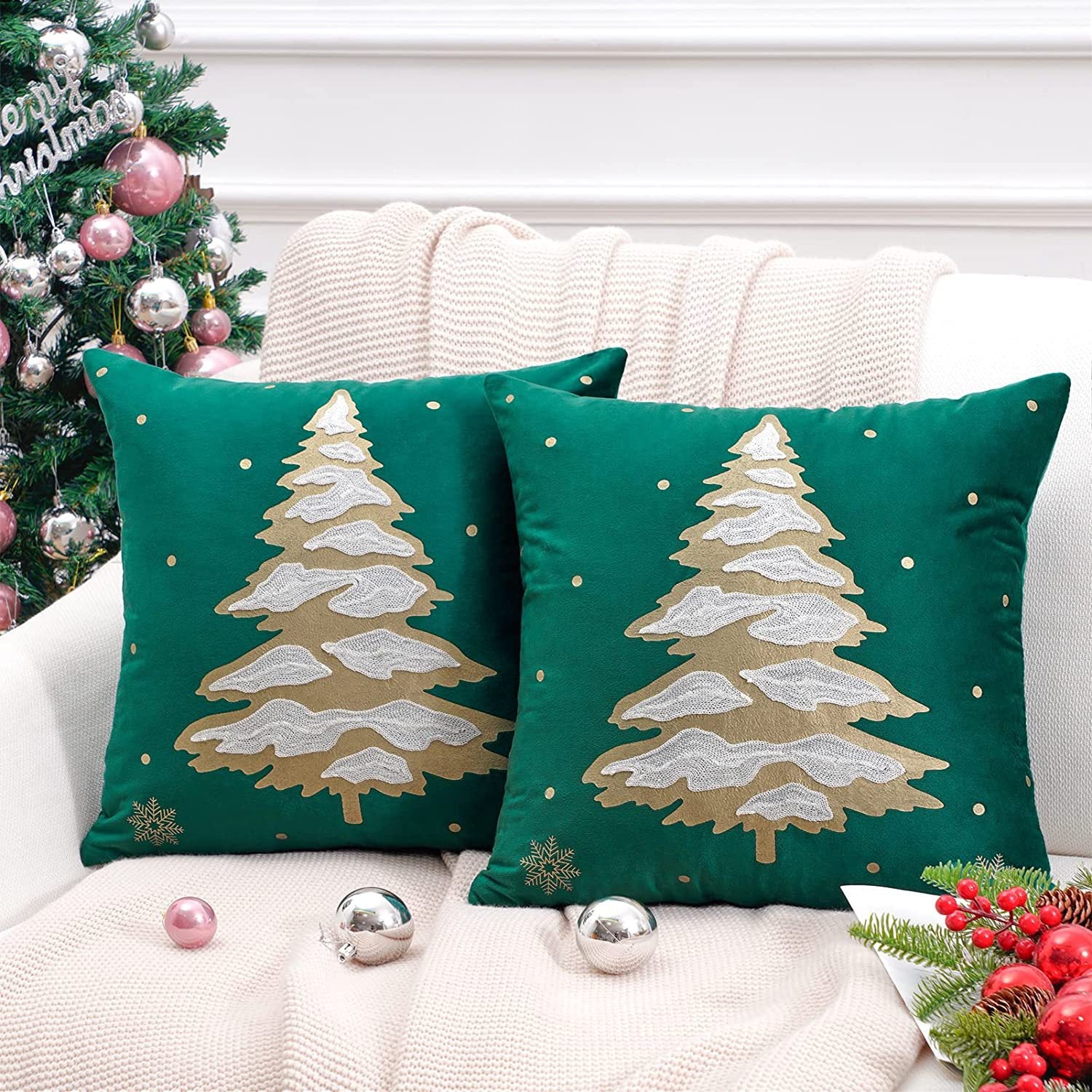 Christmas Embroidered Pillowcase