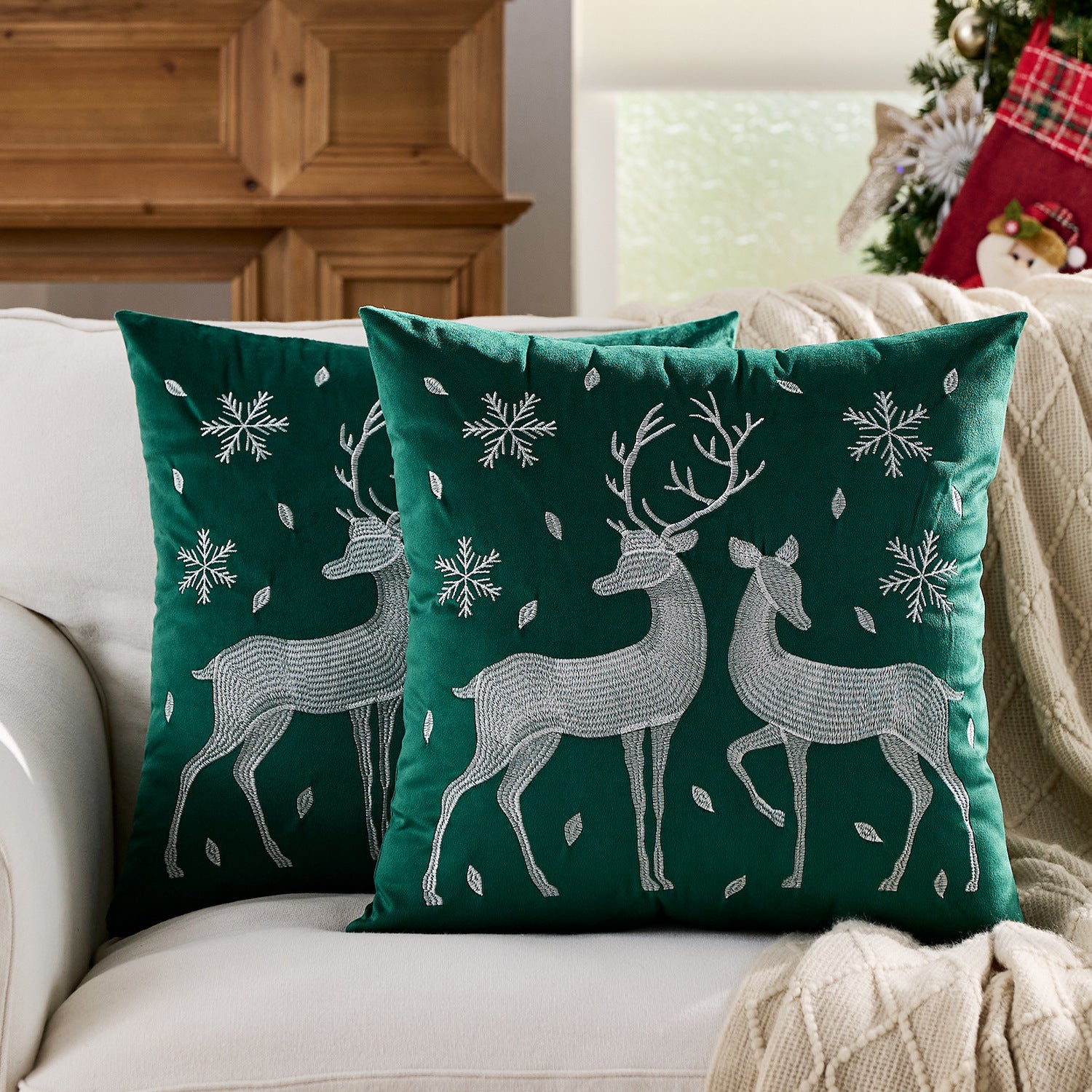Christmas Embroidered Pillowcase