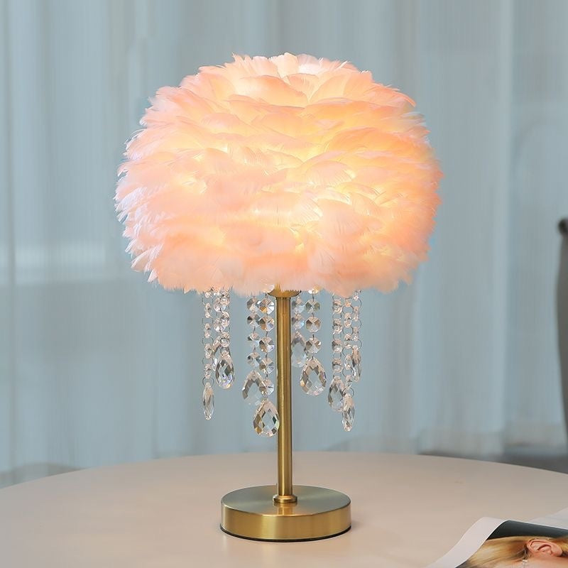 Crystal Feather Table Lamp