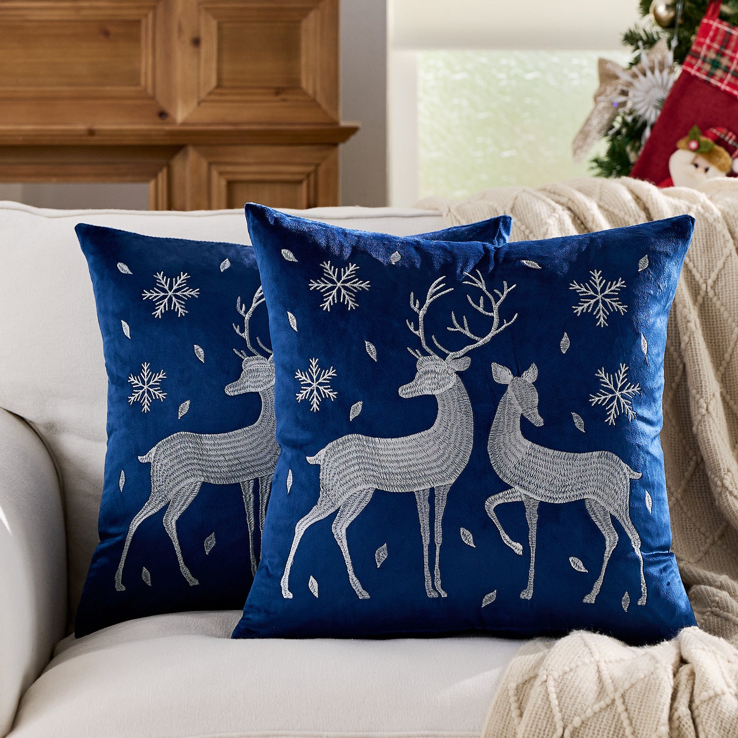 Christmas Embroidered Pillowcase