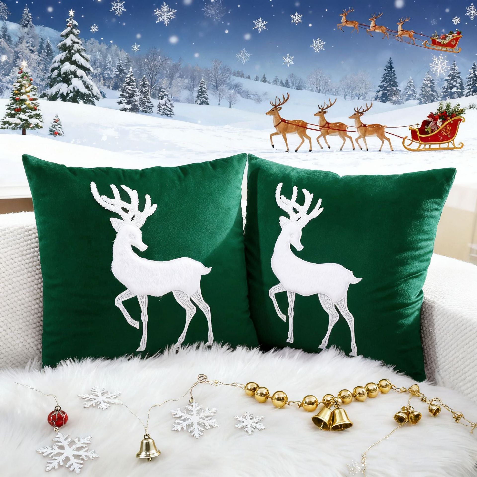Christmas Embroidered Pillowcase