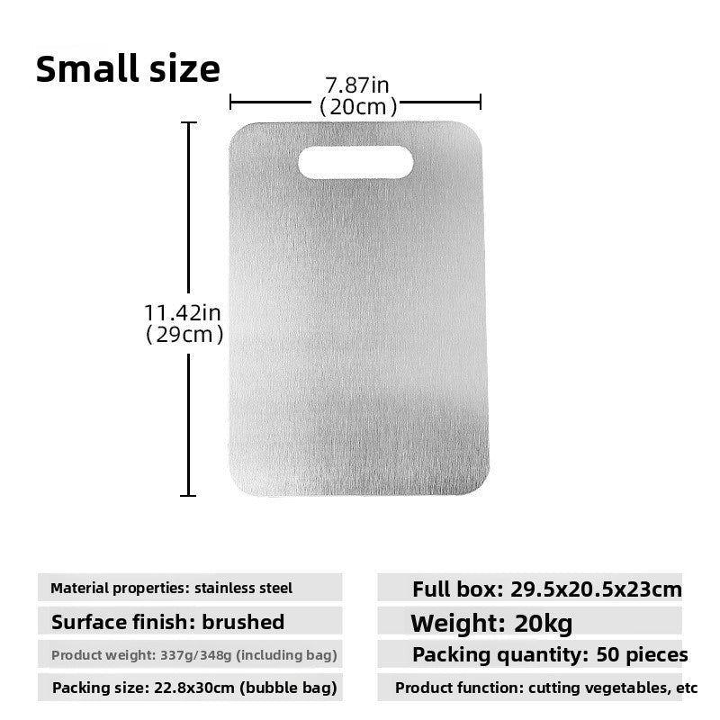 Stainless steel chopping board double-sided