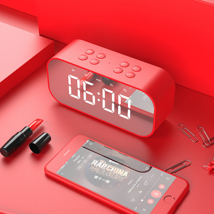 Portable Bluetooth Speaker with LED Alarm Clock and Bass