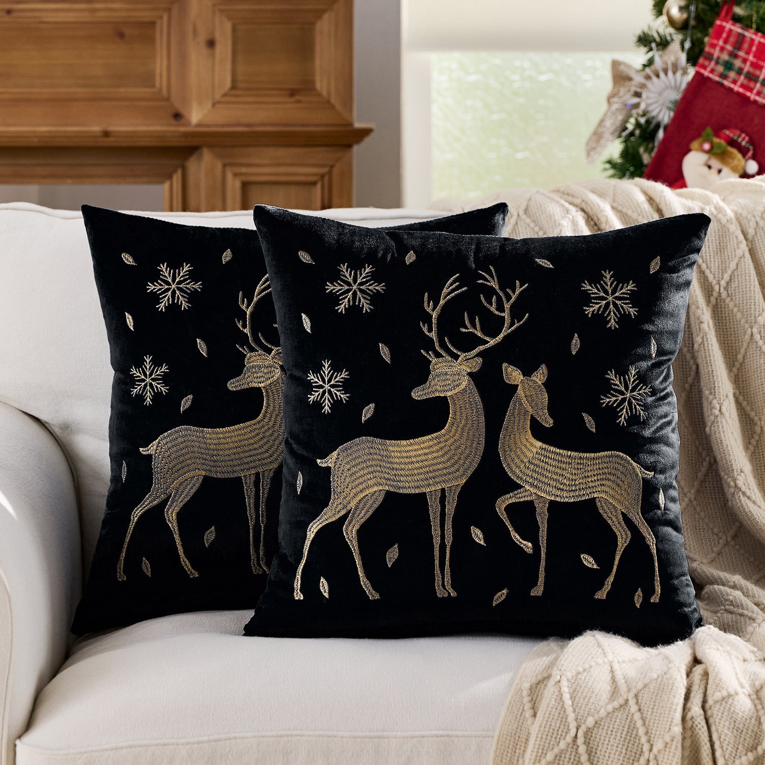 Christmas Embroidered Pillowcase