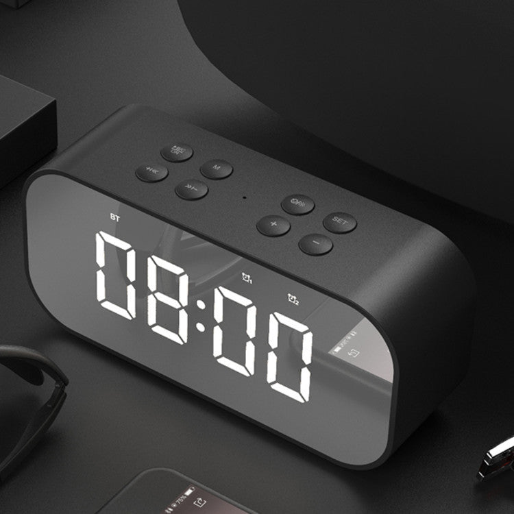 Portable Bluetooth Speaker with LED Alarm Clock and Bass