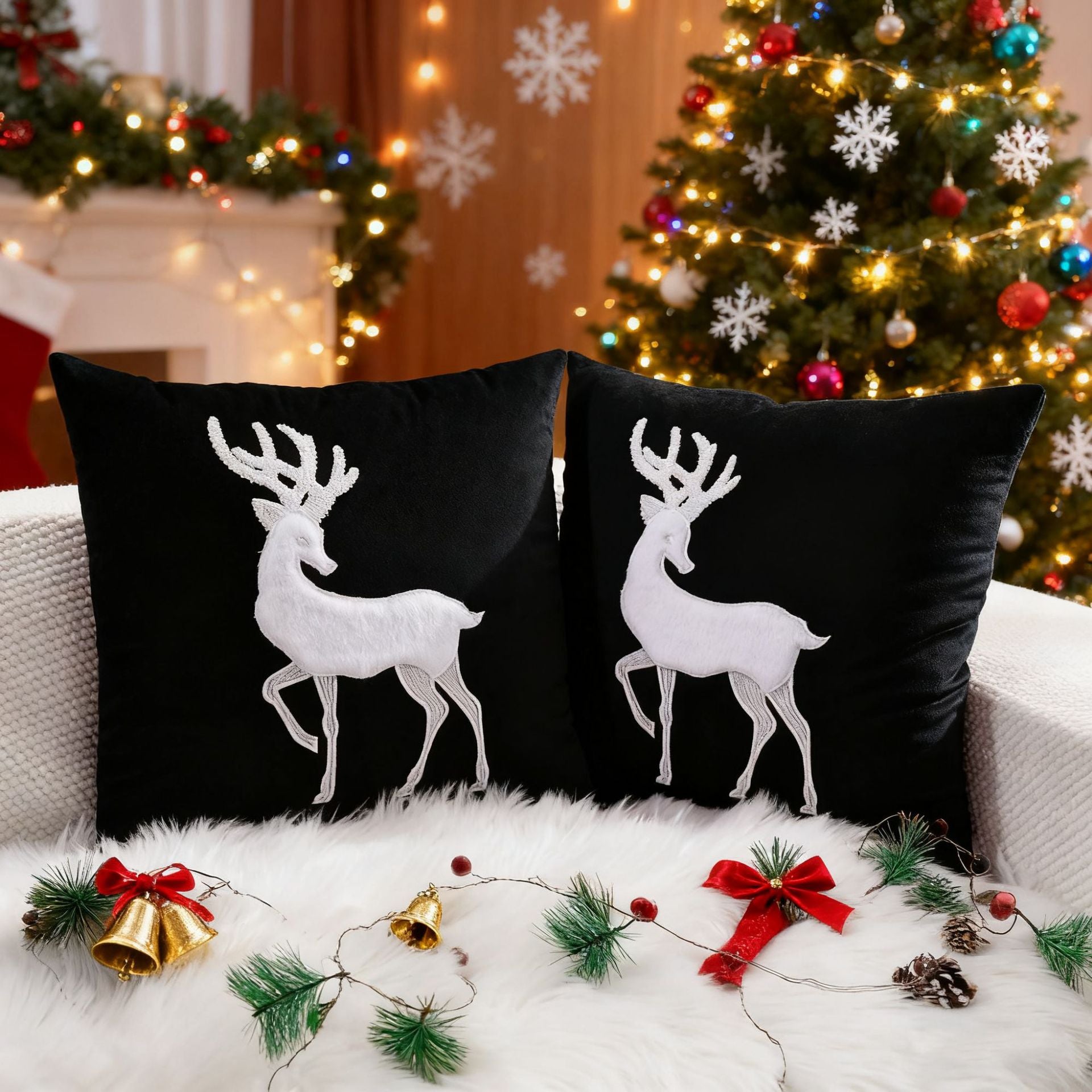 Christmas Embroidered Pillowcase