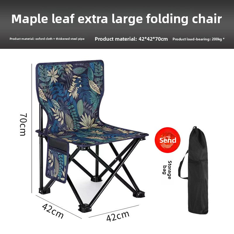 Outdoor Folding Chair Single Custom Logo Portable Camping Chair Camping Picnic Folding Chair Art Sketch Chair