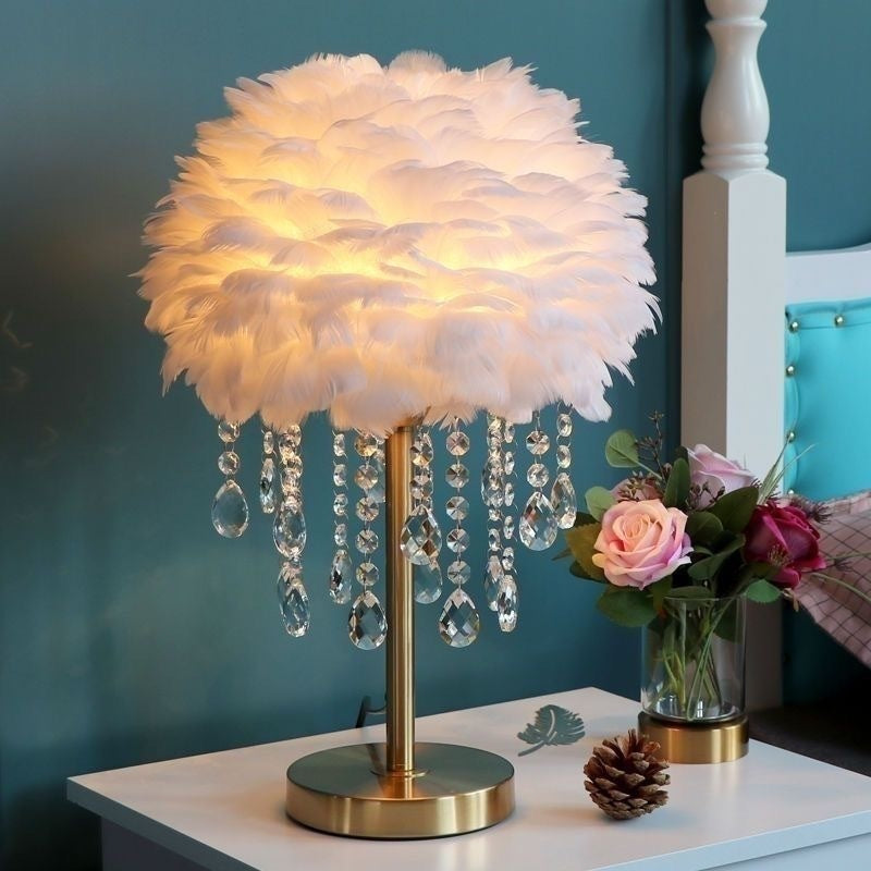 Crystal Feather Table Lamp