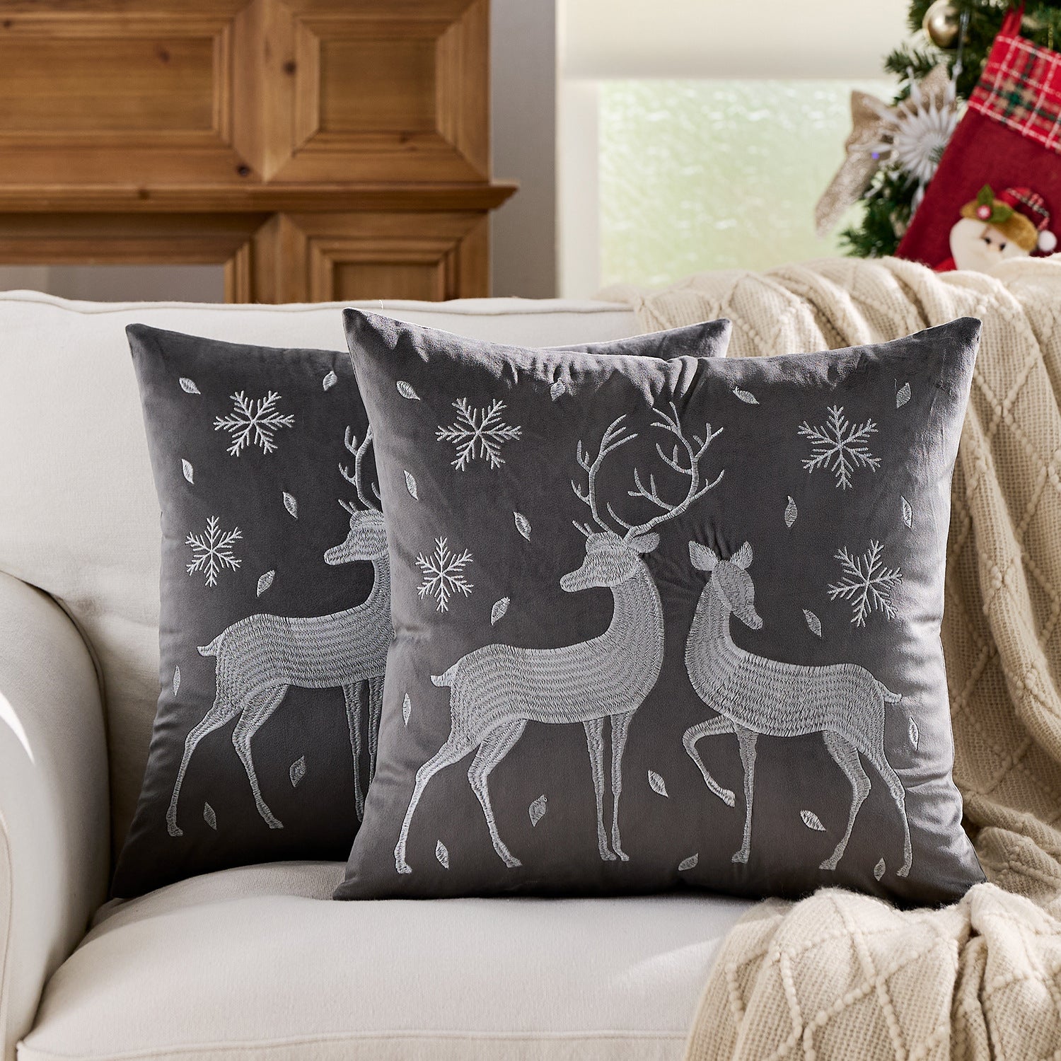 Christmas Embroidered Pillowcase