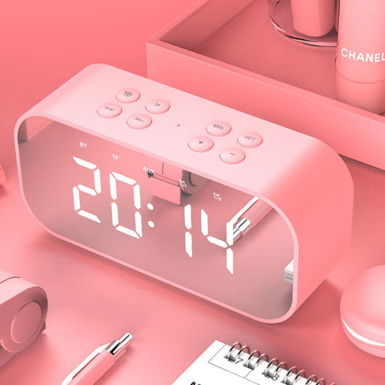 Portable Bluetooth Speaker with LED Alarm Clock and Bass