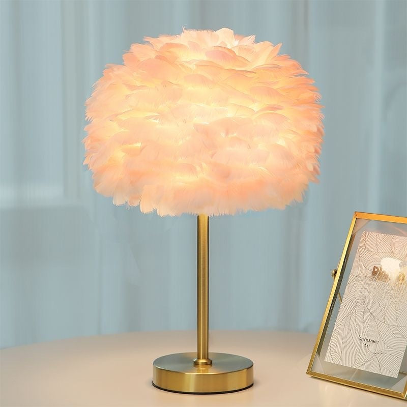Crystal Feather Table Lamp